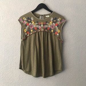 Hollister Green Flower Top